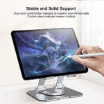 360° Rotating Metal Tablet & Mobile - Adjustable, Foldable, and Portable Desk Mount with Cooling Design for Phones, Tablets, and Small Devices, Device Cooling Stand | Stainless Steel Stand, Tablet Holder Stand - Random Color - Image 2