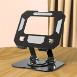 360° Rotating Metal Tablet & Mobile - Adjustable, Foldable, and Portable Desk Mount with Cooling Design for Phones, Tablets, and Small Devices, Device Cooling Stand | Stainless Steel Stand, Tablet Holder Stand - Random Color - Image 3