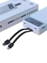 66W Fast Charging 20,000mAh Power Bank with Built-in Cables (White) - Image 3