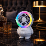 Astro Series Astronaut Mini Desktop Fan – Portable USB Rechargeable Fan with RGB Night Light - Image 3