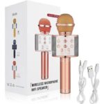 Bluetooth Microphone Karaoke Wireless Microphone Professional Speaker Handheld Microfone Player Singing Recorder Mic WS-858 KTV Microphone and Hifi Speaker - Image 2