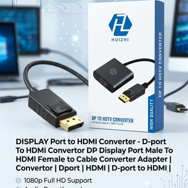 DISPLAY Port to HDMI Converter - D-port To HDMI Convertor DP Display Port Male To HDMI Female Cable Converter Adapter | Convertor | Dport | HDMI | D-port to HDMI |