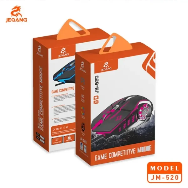 Jeqang JM-520 Right Hand Orientation FCC Certified 6D Wired Ergonomic Gaming Mouse with USB Connection for PC/Desktop Use