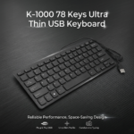 K-1000 78 Keys Ultra Thin USB Keyboard