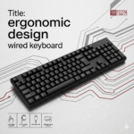 K8 Ergonomic Wired Gaming Keyboard - Full Size Quiet Computer Keyboard with Wrist Rest for Windows & Mac - Image 2
