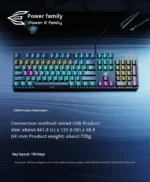 Power E Family K100 Full-Position Keys Wired Waterproof Gaming Mechanical Keyboard Green Axis Mixed Light for PUBG Business - Image 2