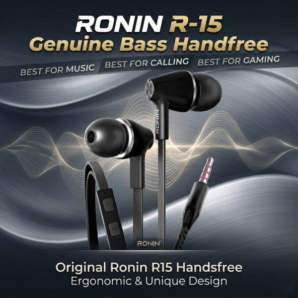 Ronin R-15 Genuine Bass Handfree Best For Music, Calling & Gaming - Original Ronin R15 Handsfree Ergonomic & Unique Design