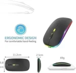HP RGB Wireless Bluetooth Mouse Rechargeable Adjustable DPI Silent Click With Ultra Thin Dual Mode 7G & Bluetooth Rechargeable Portable Optical Office Mouse With USB Receiver - Image 6