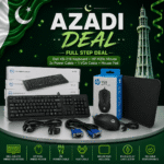 Azadi Deal -  Full Step Deal - Dell KB-218 Keyboard + HP M20 Mouse + 2x Power Cable + 1 VGA Cable + Mouse Pad
