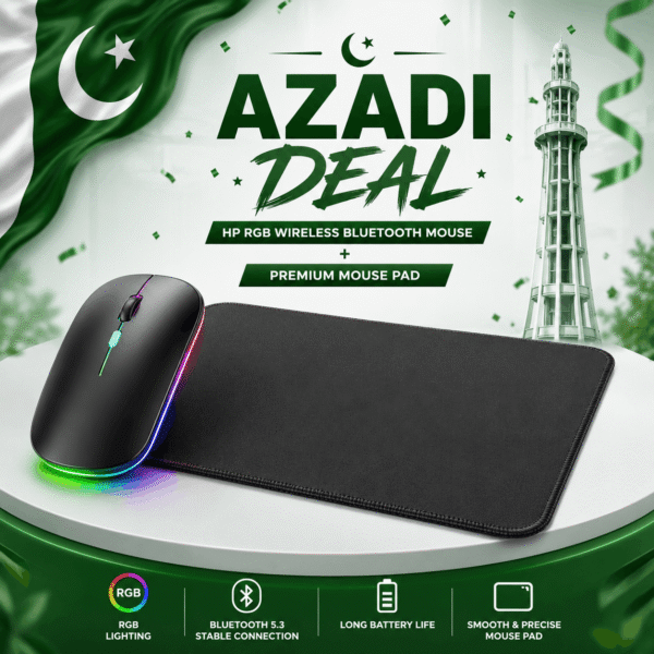 Azadi Deal - HP RGB Wireless Bluetooth + Mouse pad